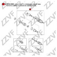 Приводной вал ZZVF V WJYX4H TD-8-990 1424705657 - Изображение 4