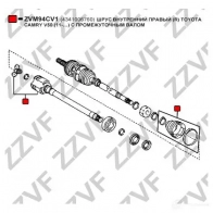Шрус граната ZZVF 1424705889 6Y9G9 EL ZVM94CV1 - Изображение 3