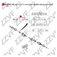 Шрус граната ZZVF 1437882880 J6 E1PJ ZVRC150 - Изображение 2