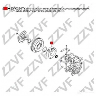 Муфта компрессора кондиционера ZZVF 1437881505 HA8QO5 9 ZVK220TY - Изображение 3