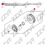Муфта компрессора кондиционера ZZVF ZVGJ6A-61-L20 1424959848 E YIQPX - Изображение 4