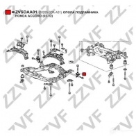Сайлентблок балки ZZVF P988GK A 1424674837 ZVSDAA01 - Изображение 4