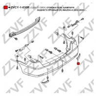 Отражатель бампера заднего правый ZZVF 0O 4RO ZVCY-1-030R 1437881803 - Изображение 4