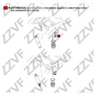 Отбойник амортизатора ZZVF Kia Sorento (JC, BL) 1 Кроссовер 3.3 V6 4WD 248 л.с. 2007 – 2025 ZVTM043A 7F4 VR