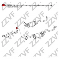 Прокладка трубы глушителя ZZVF ZVBZ0230 1424390986 GFOHT S - Изображение 2