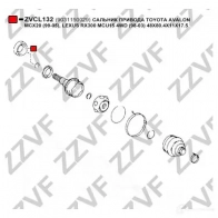 Сальник шруса ZZVF UEZA Z0R 1424925002 ZVCL132 - Изображение 3