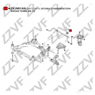 Втулка стабилизатора ZZVF MH 5J8Q 1424588126 ZVJN01AN - Изображение 3
