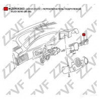 Подрулевой переключатель ZZVF ZVKK003 UKM 9OCQ 1424559167 - Изображение 2