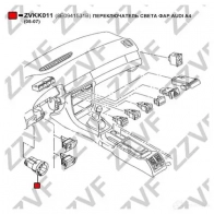 Переключатель света фар ZZVF 4J63EM O 1424559174 ZVKK011 - Изображение 3