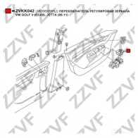 Кнопка регулятор зеркал ZZVF 2VGV PW ZVKK042 1437880970 - Изображение 3