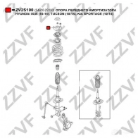 Опора стойки амортизатора ZZVF ZV2S100 1424351645 E47MA C - Изображение 2