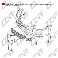 Решетка бампера ZZVF 1424351368 MD-GJ6T1A B0 NBG - Изображение 2
