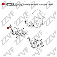 Форсунка омывателя фары ZZVF ZVFP111 BT 1V4X 1437881499 - Изображение 2