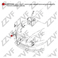 Форсунка омывателя фары ZZVF ZVFP090 1437881620 0 ZFZN - Изображение 3