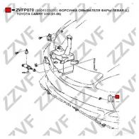 Форсунка омывателя фары ZZVF 1437881745 Q M0AUQ ZVFP070 - Изображение 2