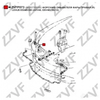 Форсунка омывателя фары ZZVF ZVFP073 1437881771 22 KP9 - Изображение 2