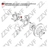 Подшипник ступицы колеса ZZVF 1424523004 ZVPH086 1YE10X T - Изображение 3
