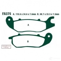 Тормозные колодки, комплект EBC fa375 1437390750 TA 9A5IU