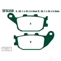 Тормозные колодки, комплект EBC sfa358 1437392242 9ZNT 1L