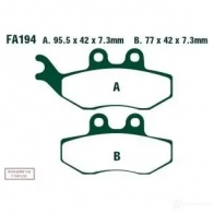 Тормозные колодки, комплект EBC fa194 1C1 U33 1437390743