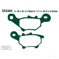 Тормозные колодки, комплект EBC sfa384 0O2P N 1437392512