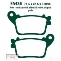 Тормозные колодки, комплект EBC ZSUI S 1437390976 fa436