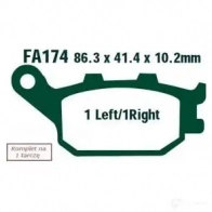 Тормозные колодки, комплект EBC V86WU 74 fa174 1437391133