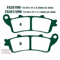 Тормозные колодки, комплект EBC fa261hh 1437392002 GLT I0WV