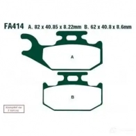 Тормозные колодки, комплект EBC QY BIFA 1437391491 fa414r