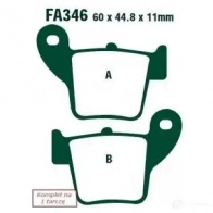 Тормозные колодки, комплект EBC fa346r DOZZ 08P 1437393431
