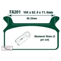 Тормозные колодки, комплект EBC fa201 1437391673 Z3ZMX C