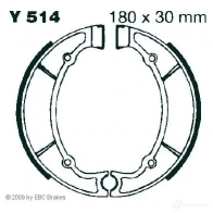 Барабанные тормозные колодки, комплект EBC y514 WU0 HI 1437391869