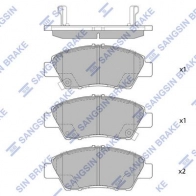 Тормозные колодки дисковые SANGSIN S0 WZR SP1463A Honda Insight 2 (ZE2, 3) Хэтчбек 1.3 Hybrid (ZE2) 99 л.с. 2009 – 2025