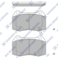 Тормозные колодки дисковые SANGSIN 7UJ93 UH 1439856347 SP1494