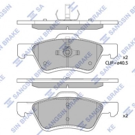 Тормозные колодки дисковые SANGSIN D1C 8MT SP1497A 1439856348