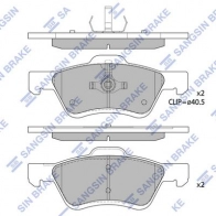 Тормозные колодки дисковые SANGSIN 3 636G SP1497C 1439856350