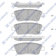 Тормозные колодки дисковые SANGSIN SP1546A HBV VECP Kia K900 (RJ) 1 Седан 3.3 GDi 249 л.с. 2019 – 2024