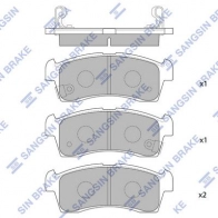 Тормозные колодки дисковые SANGSIN SP1666 Citroen C-Zero 1 (MiEV) Хэтчбек TLBIW Q