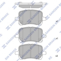 Тормозные колодки дисковые SANGSIN 1439856405 K1 9Q879 SP1669