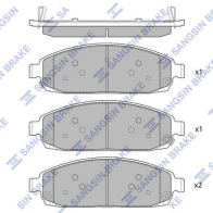 Тормозные колодки дисковые SANGSIN 1439856407 SP1676 ERWC VOU