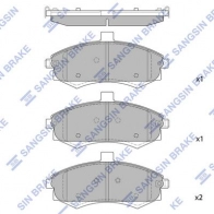 Тормозные колодки дисковые SANGSIN SP1734 Hyundai Elantra (XD) 3 Хэтчбек 2.0 139 л.с. 2000 – 2006 ZSR BXF