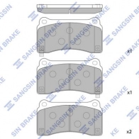 Тормозные колодки дисковые SANGSIN 1439856453 X X6C7MI SP1767