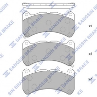 Тормозные колодки дисковые SANGSIN Lexus IS (XE20) 2 Седан 5.0 IS F (USE20) 423 л.с. 2007 – 2013 SP1775 JWV0 569