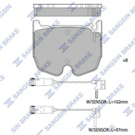 Тормозные колодки дисковые SANGSIN Mercedes S-Class (W221) 3 Седан 6.0 S 65 AMG (2279) 612 л.с. 2005 – 2013 NDTAN TZ SP1798