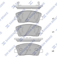 Тормозные колодки дисковые SANGSIN SP1882 1439856508 KUCJ N