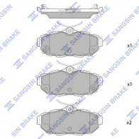 Тормозные колодки дисковые SANGSIN SP1902 U I5QFW 1439856518