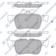 Тормозные колодки дисковые SANGSIN Ford Mondeo 5 (CNG, CF) Универсал 2.0 TDCi 4x4 150 л.с. 2015 – 2024 Z87 7PYV SP1919