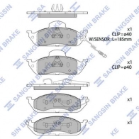 Тормозные колодки дисковые SANGSIN SP1923 Mercedes M-Class (W163) 1 1997 – 2005 703 IH4F