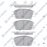 Тормозные колодки дисковые SANGSIN SP1981 Suzuki Grand Vitara (JT, TE, TD) 2 Кроссовер 3.2 AWD (TDB4. JT632. JB632) 233 л.с. 2009 – 2015 4 ZNQJJ0
