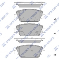 Тормозные колодки дисковые SANGSIN EHSN DN Hyundai Veloster SP1987